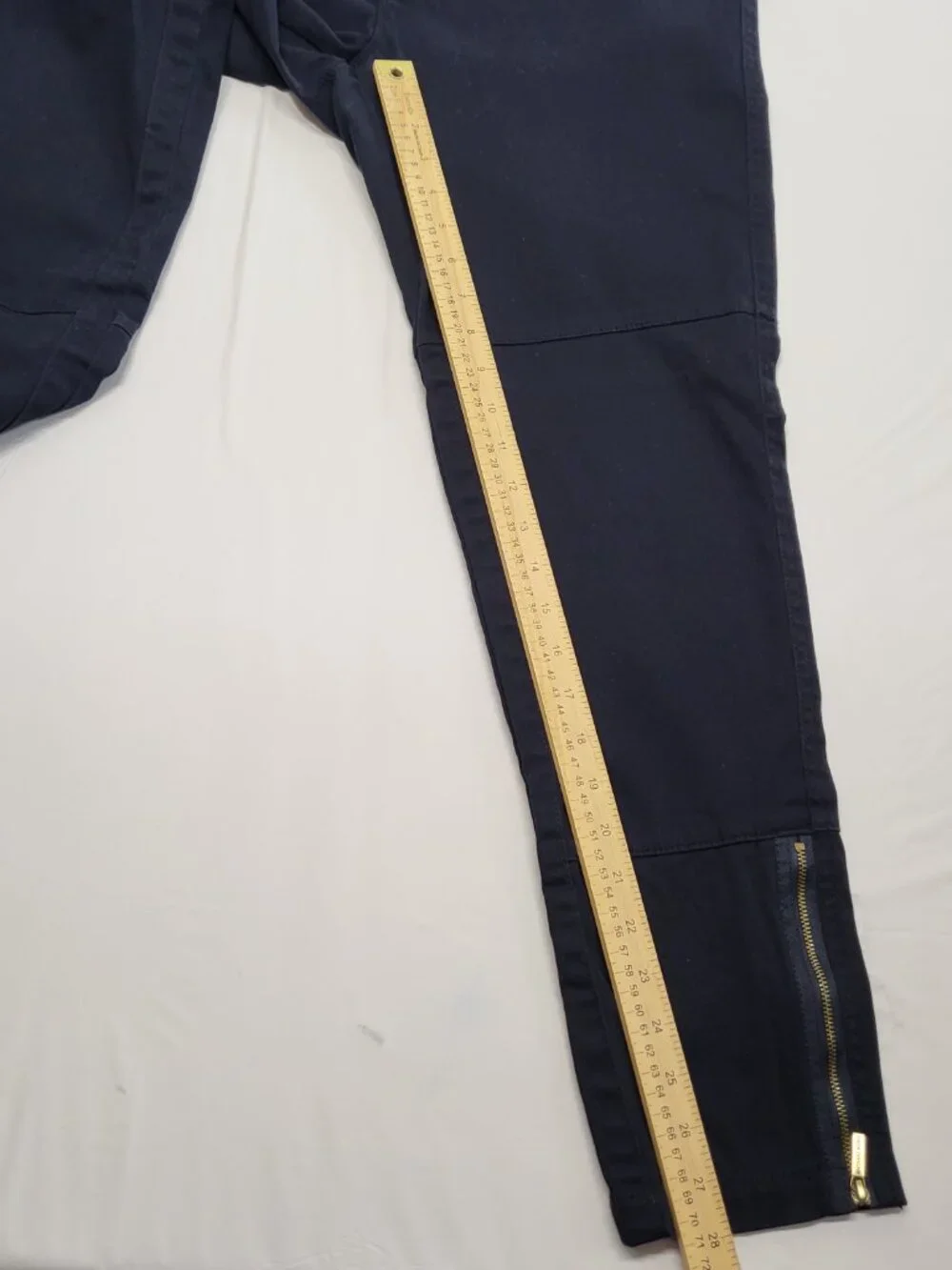Michael Kors Womens Pants 10 Stretch Chino Twill Tapered Zip-Ankle Navy Blue